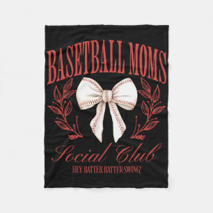 Bysebyll Mom Social Club Coquette Bow Funny Mom Mo Fleece Blanket