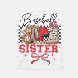 Bysebyll Sister Coquette Bow Biggest Fan Sport Lov Fleece Blanket