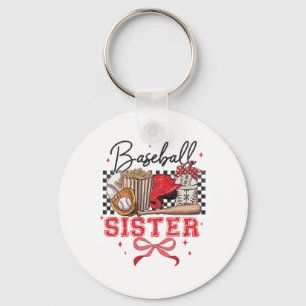 Bysebyll Sister Coquette Bow Biggest Fan Sport Lov Keychain