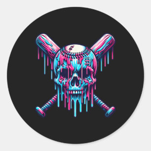 Bysebyll Skull Drip Bysebyll Drip Bysebyll Ice Cre Classic Round Sticker
