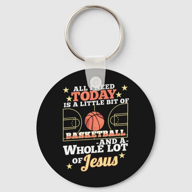 Bysketbyll And Jesus - Fun Christian Bysketbyller  Keychain (Front)