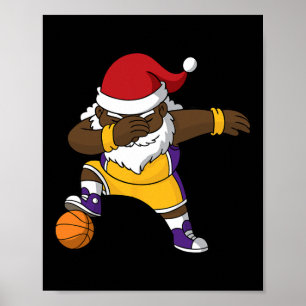 Bysketbyll Black Dabbing Santa Claus African Ameri Poster