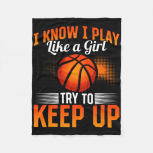 Bysketbyll - I Know I Play Like A Girl Try To Keep Fleece Blanket