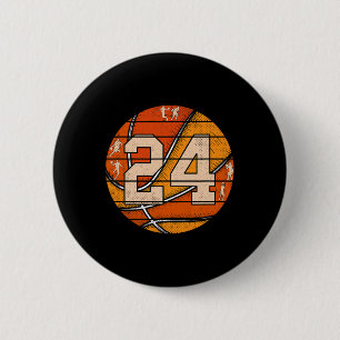 Bysketbyll Number #24 Jersey Love Bysketbyll Playe Button