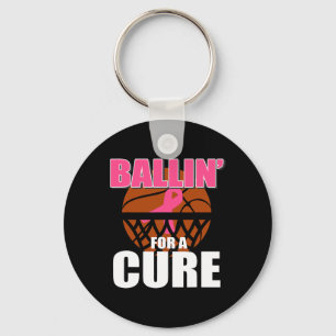 Bysketbyll Pink Ribbon Breast Cancer Awareness Sup Keychain