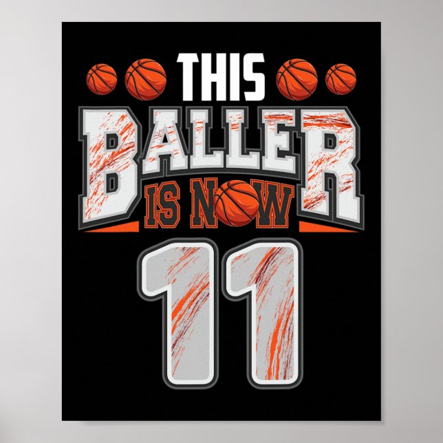 Bysketbyll Player 11 Years Old Boy Bysketbyll 11th Poster (Front)