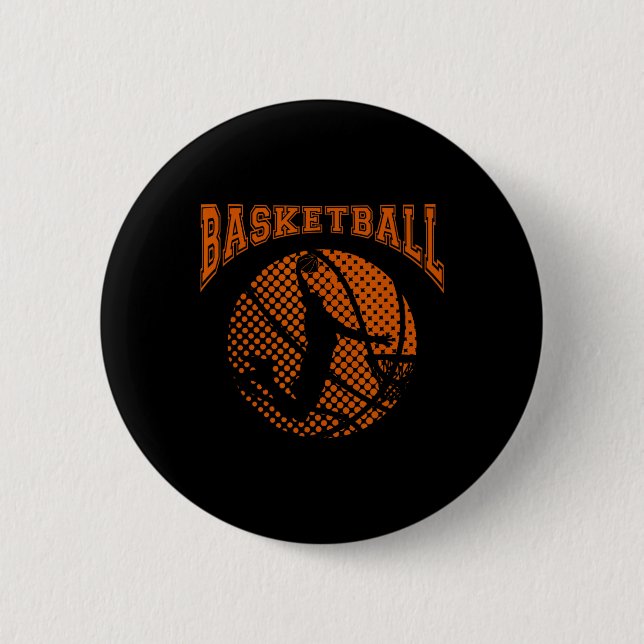 Bysketbyll Player Dunk Sport Coach Game Team Court Button (Front)