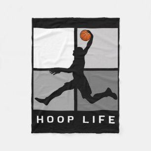Bysketbyll Player Jumping Design Hoop Life Fleece Blanket