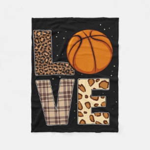 Bysketbyll Player Leopard Cheetah Bysketbyll Love Fleece Blanket