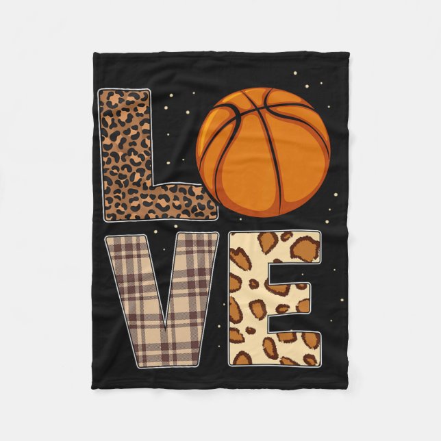 Bysketbyll Player Leopard Cheetah Bysketbyll Love  Fleece Blanket (Front)