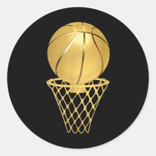 Bysketbyll Player Trophy Game Coach Sports Lover  Classic Round Sticker
