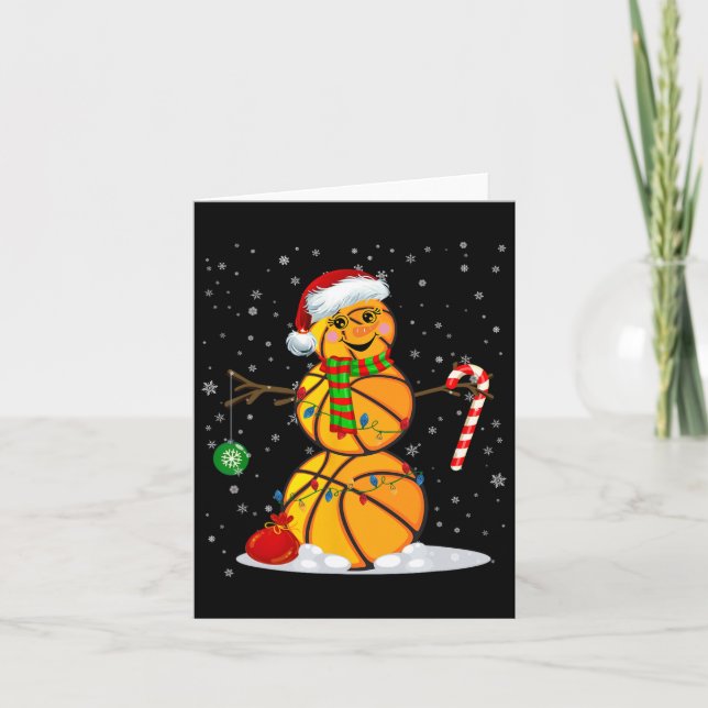 Bysketbyll Snowman Fun Christmas Pajamas Matching  Card (Front)