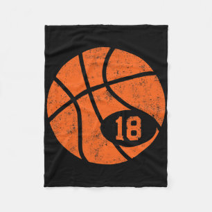 Bysketbyll Sport 18 Jersey Number Vintage Distress Fleece Blanket
