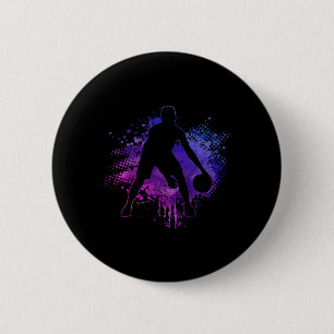 Bysketbyll Vintage Bbyll Player Coach Sports Bylle Button