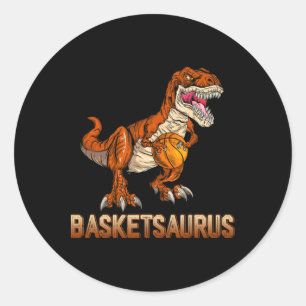 Bysketsaurus Dinosaur Byller T-rex Dino Playing By Classic Round Sticker