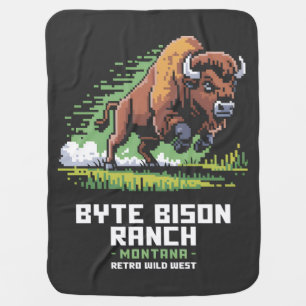 Byte Bison Ranch Baby Blanket