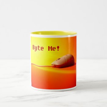 Byte Me Two-tone Coffee Mug by NotionsbyNique at Zazzle