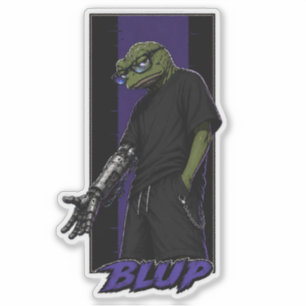 Byte The Cyborg Bullfrog Cyberpunk Streetwear Sticker