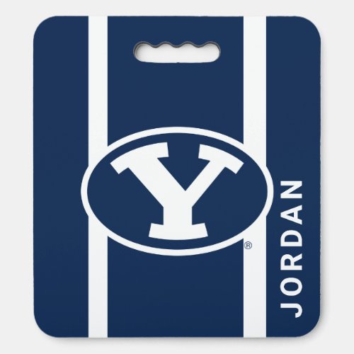 BYU Athletic Stripes with Name Seat Cushion