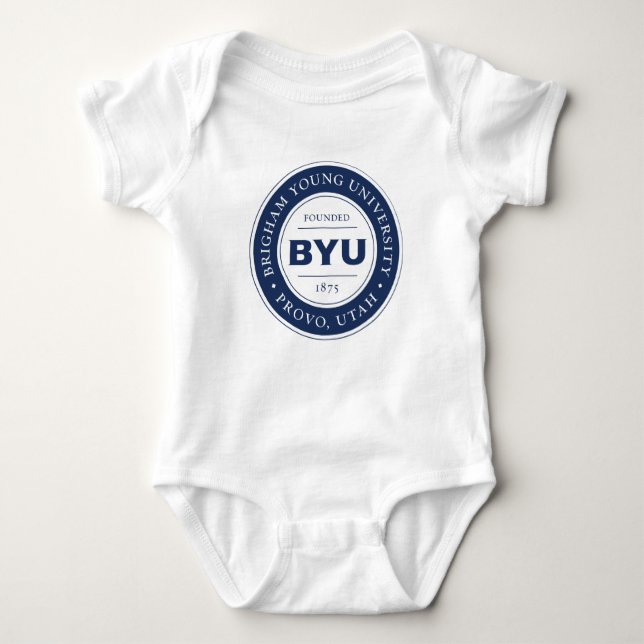 BYU Circle Logo Baby Bodysuit (Front)