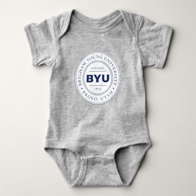 BYU Circle Logo Baby Bodysuit (Front)