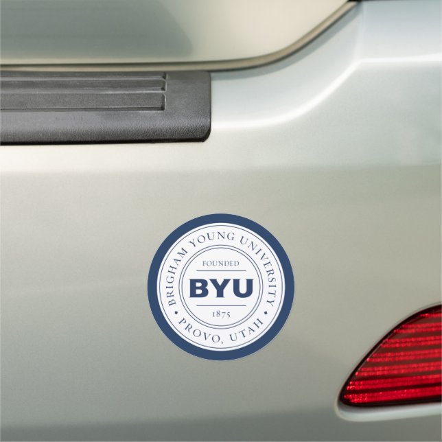 BYU Circle Logo Car Magnet (In Situ)