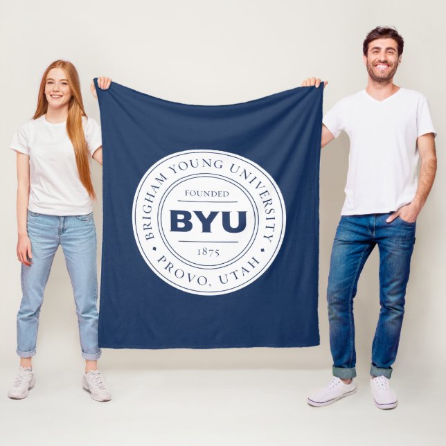 BYU Circle Logo Fleece Blanket (In Situ)
