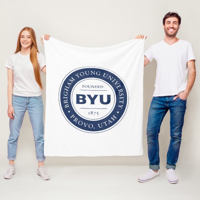 BYU Circle Logo Fleece Blanket (In Situ)