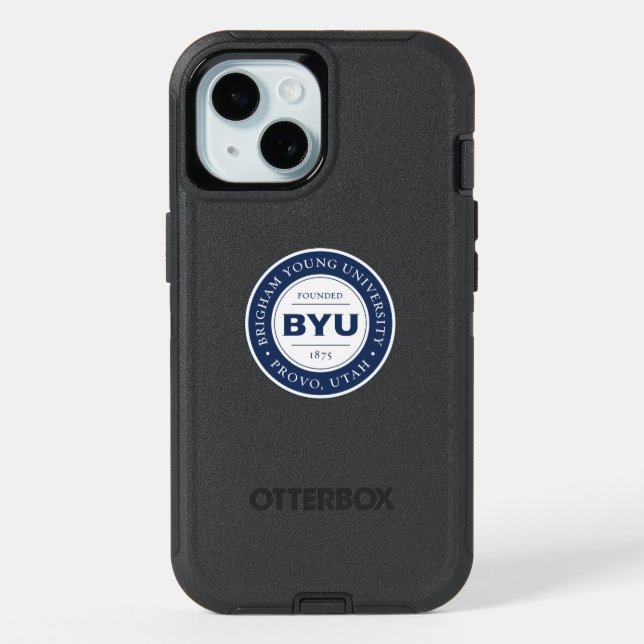 BYU Circle Logo iPhone 15 Case (Back)