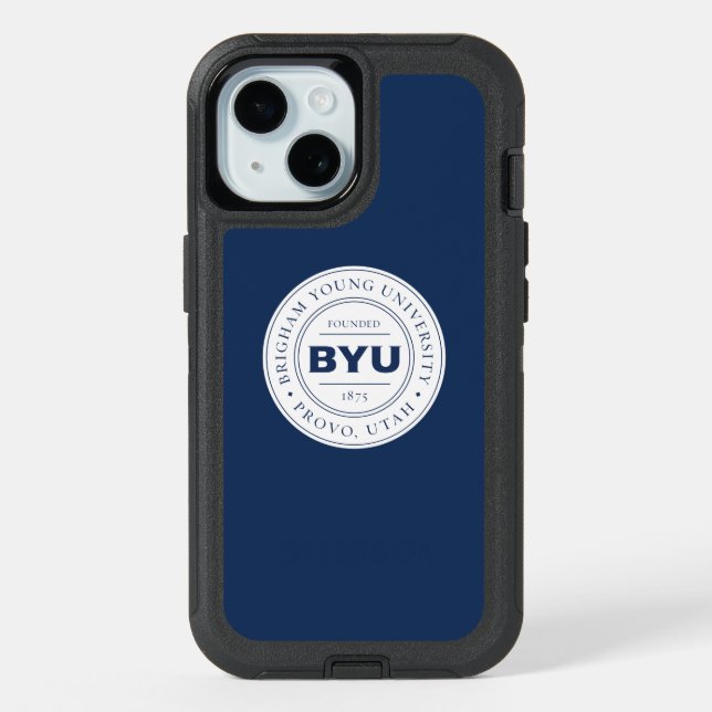 BYU Circle Logo iPhone 15 Case (Back)
