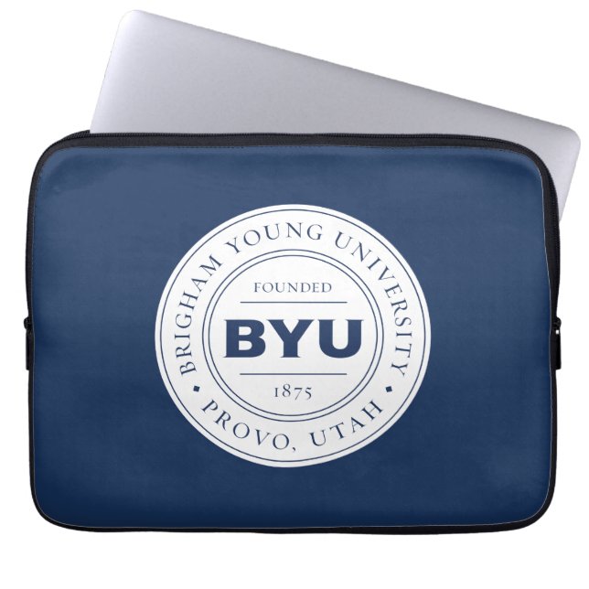 BYU Circle Logo Laptop Sleeve (Front)
