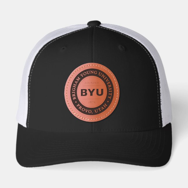 BYU Circle Logo Leather Patch Hat (Front)