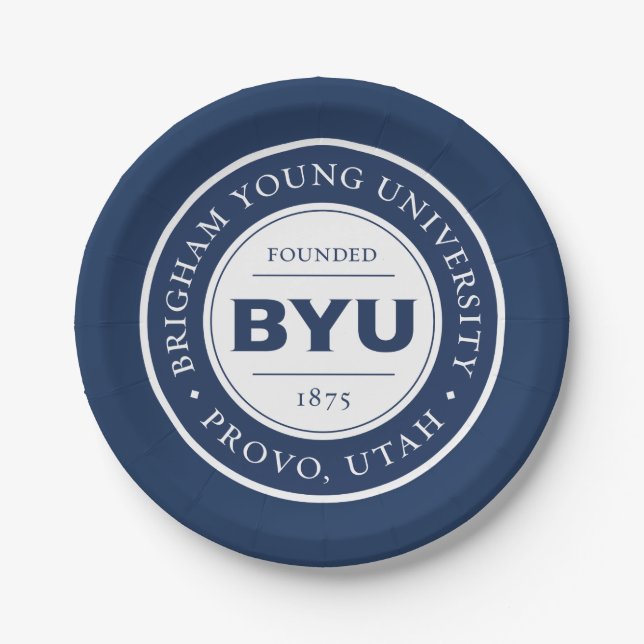 BYU Circle Logo Paper Plates (Front)