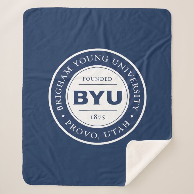BYU Circle Logo Sherpa Blanket (Front)