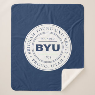 BYU Circle Logo Sherpa Blanket