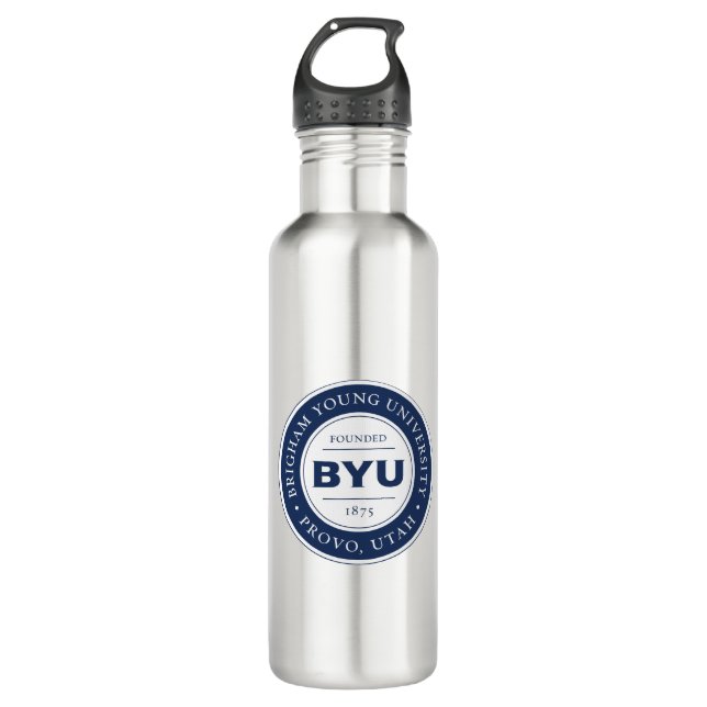 BYU Circle Logo Stainless Steel Water Bottle (Front)