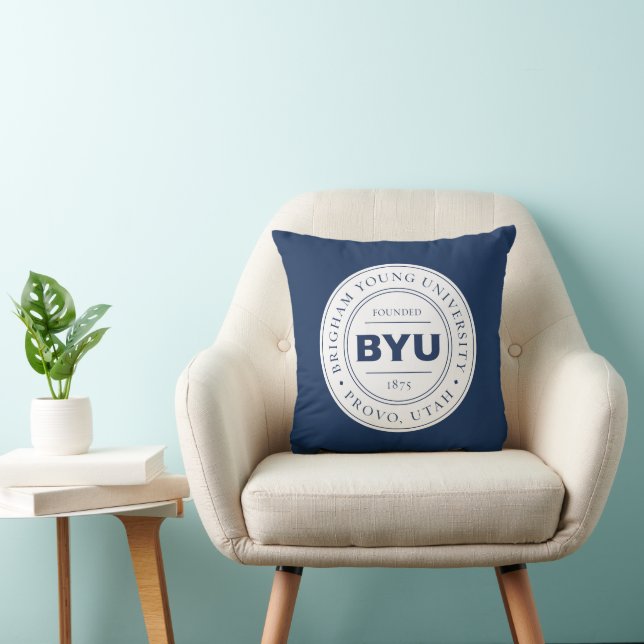 BYU Circle Logo Throw Pillow (Chair)