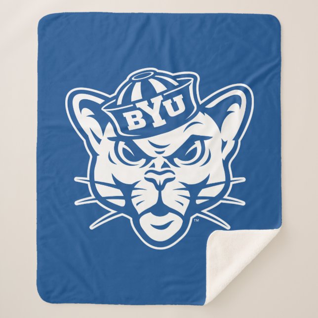 BYU Cougar Sherpa Blanket (Front)