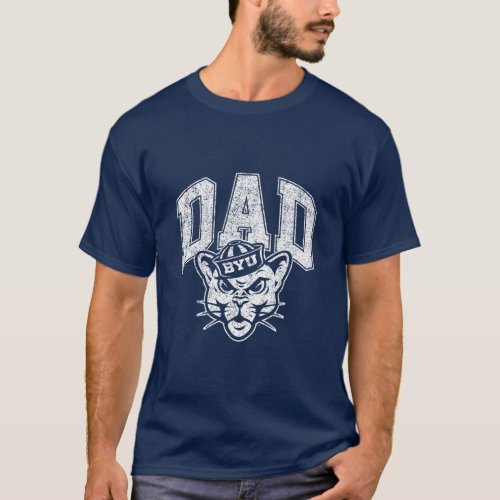 BYU Dad  Distressed T_Shirt