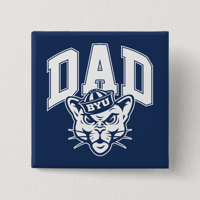BYU Dad Pinback Button (Front)