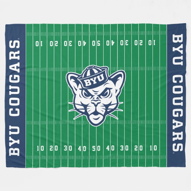 BYU Football Field Fleece Blanket (Front (Horizontal))