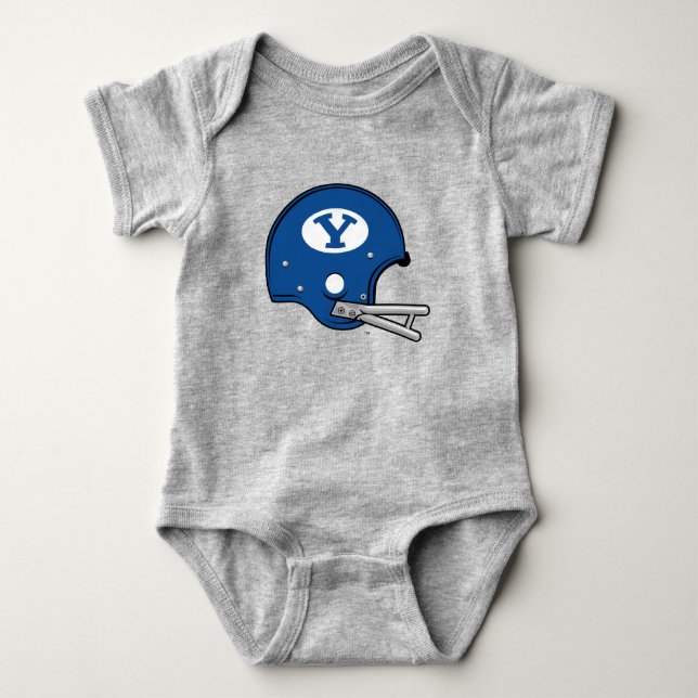 BYU Football Helmet Baby Bodysuit (Front)