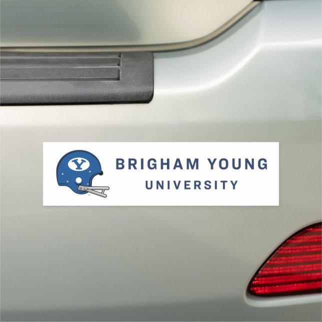 BYU Football Helmet Car Magnet (In Situ)
