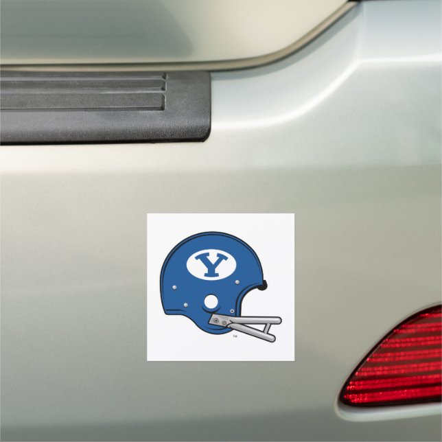 BYU Football Helmet Car Magnet (In Situ)