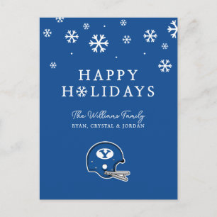 BYU Football Helmet Holiday Postcard