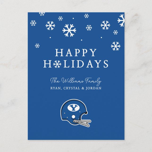 BYU Football Helmet Holiday Postcard (Front)