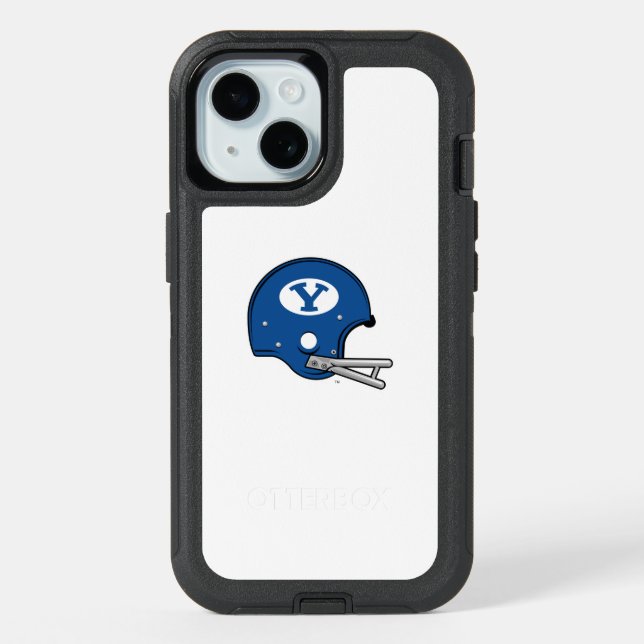BYU Football Helmet iPhone 15 Case (Back)