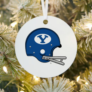 BYU Football Helmet Metal Ornament