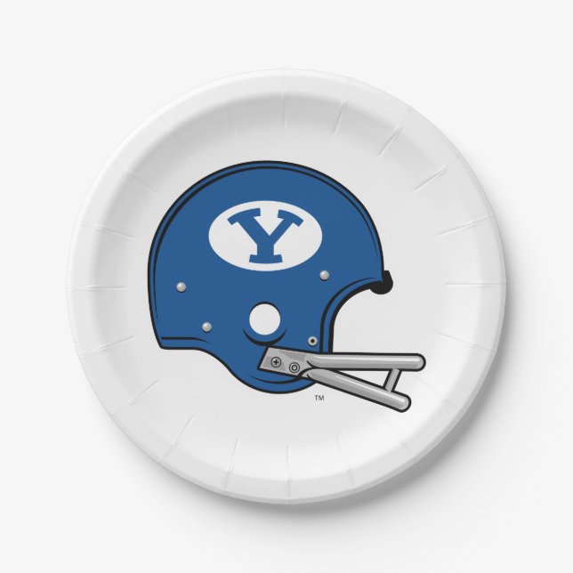 BYU Football Helmet Paper Plates (Front)