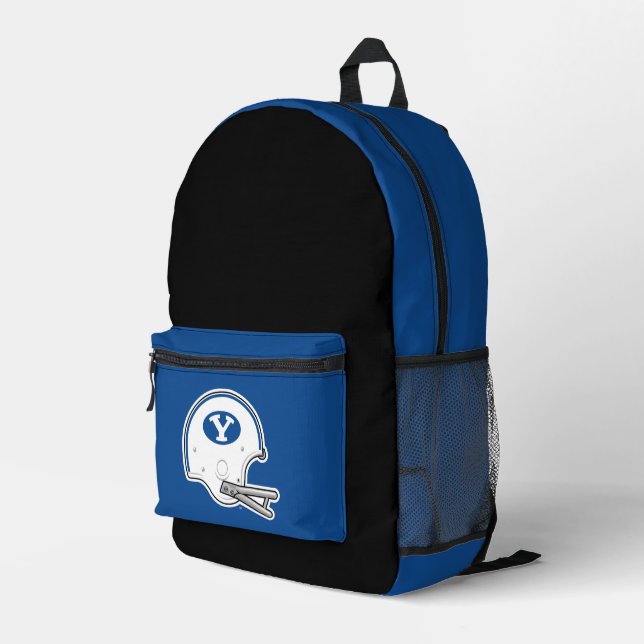 BYU | Football Helmet Printed Backpack (Back Corner Right)